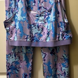 SHEIN Two Piece matching purple and blue workout set Size 4xl